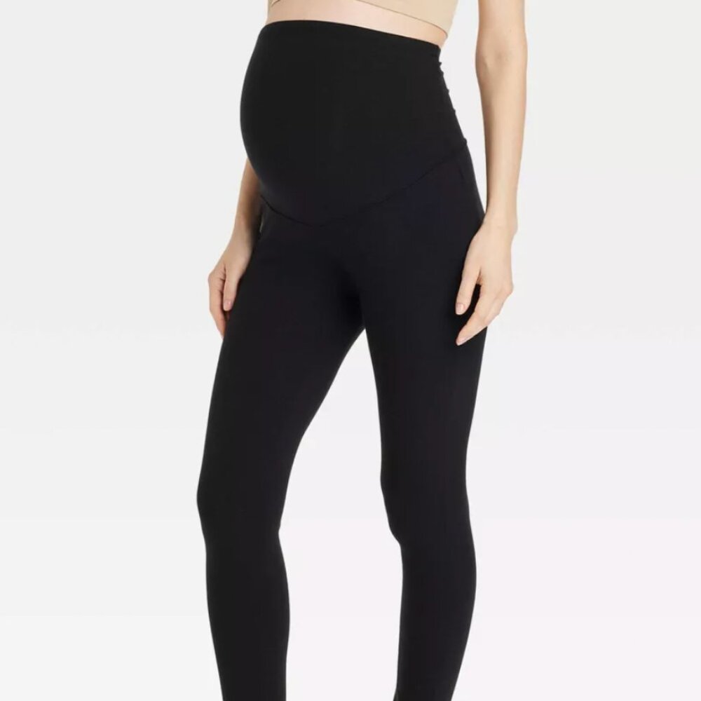 NEW- Maternity Leggings, Comfortable Fold Over Bundle (2-Pack)